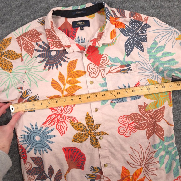 Roark Shirt Mens M Pink Multi Journey Zealandia Floral Classic Fit Short Sleeve - Picture 5 of 9